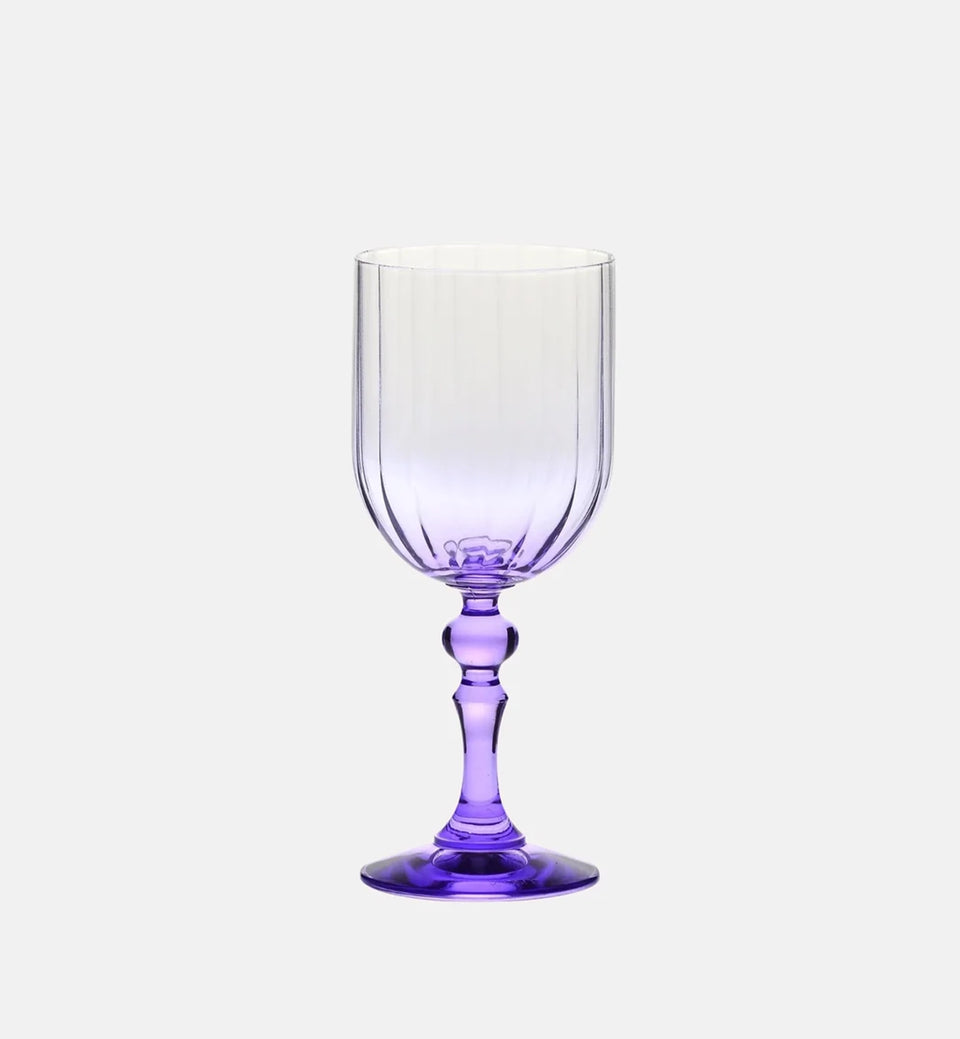 Cieniowane kieliszki do wina z fioletową nóżką 300 ml