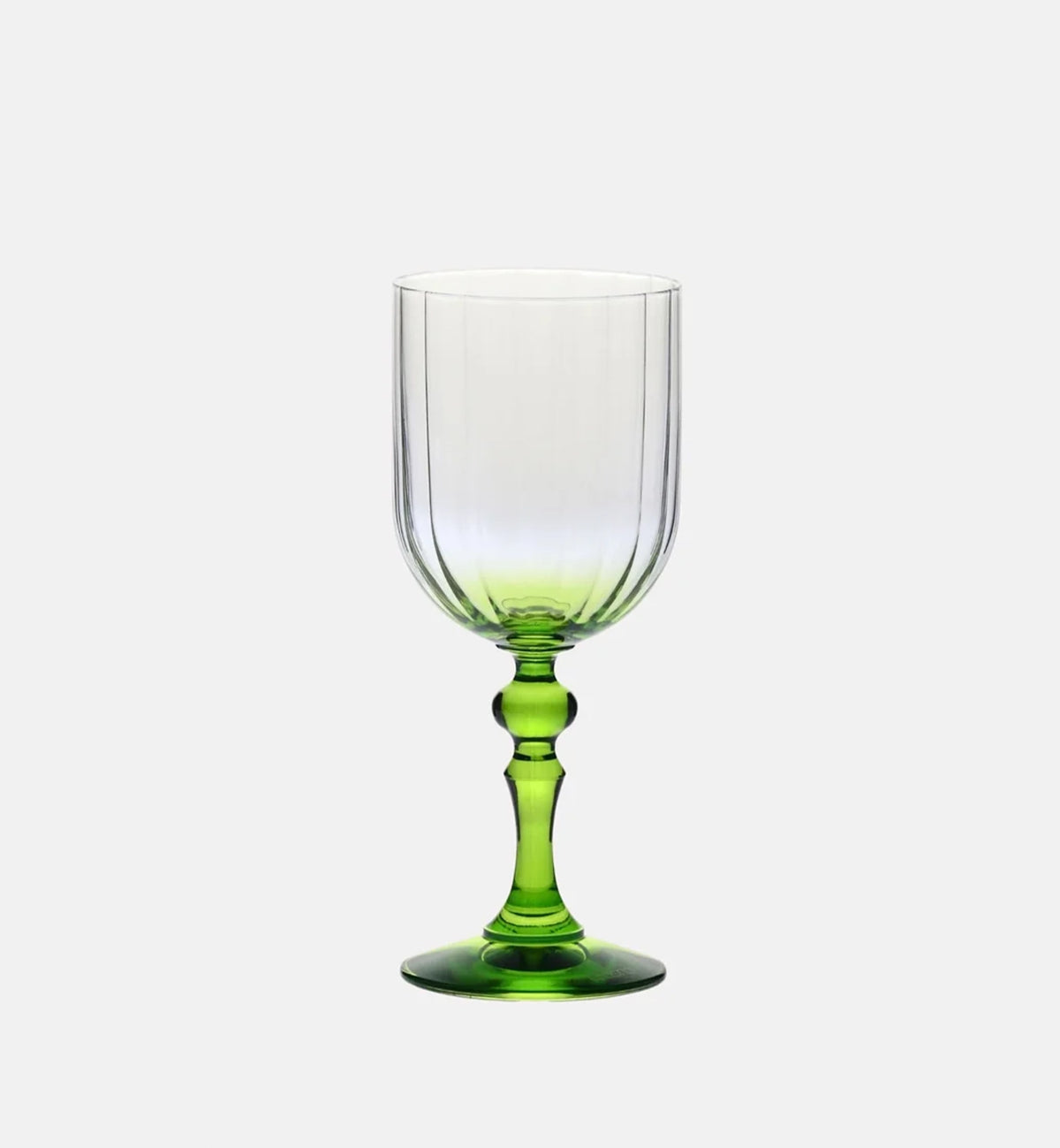 Cieniowane kieliszki do wina z zieloną nóżką 300 ml