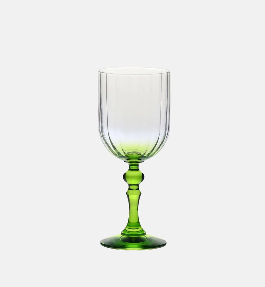 Cieniowane kieliszki do wina z zieloną nóżką 300 ml