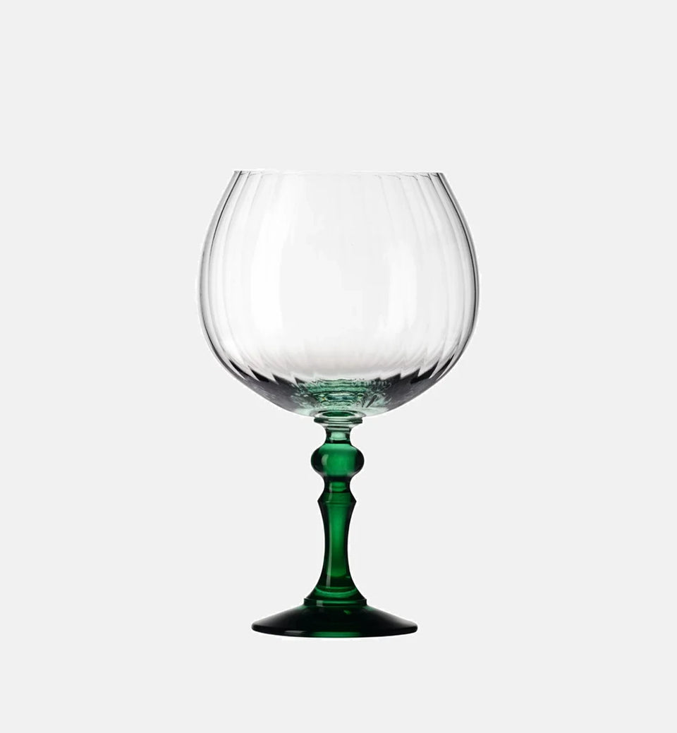 Gingläser mit Farbverlauf und dunkelgrünem Stiel, 660 ml