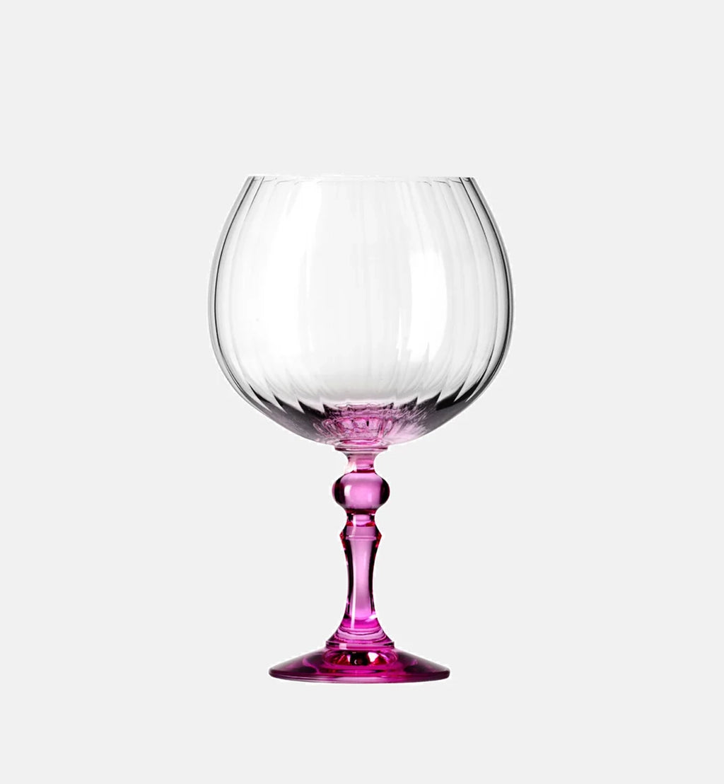 Cieniowane kieliszki do ginu z różową nóżką 660 ml