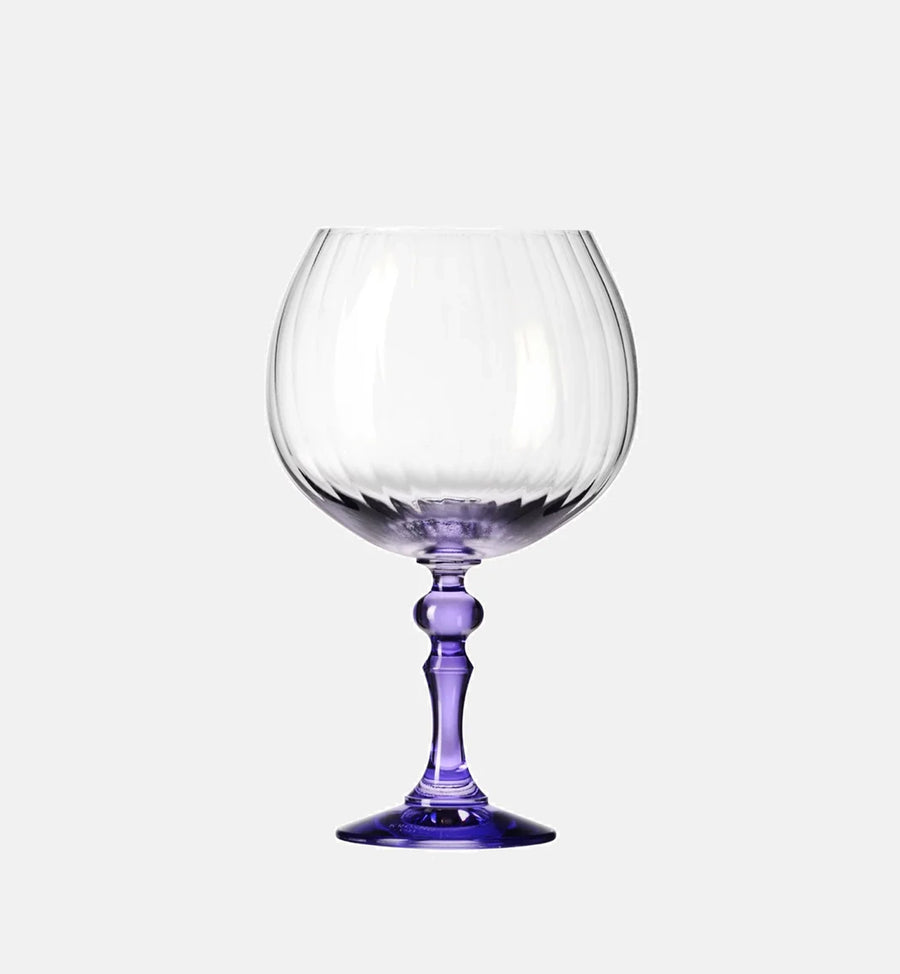 Cieniowane kieliszki do ginu z fioletową nóżką 660 ml