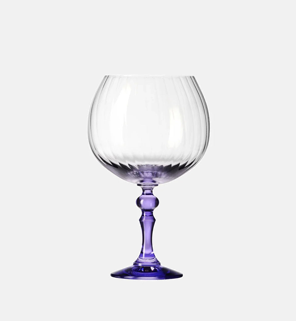 Cieniowane kieliszki do ginu z fioletową nóżką 660 ml