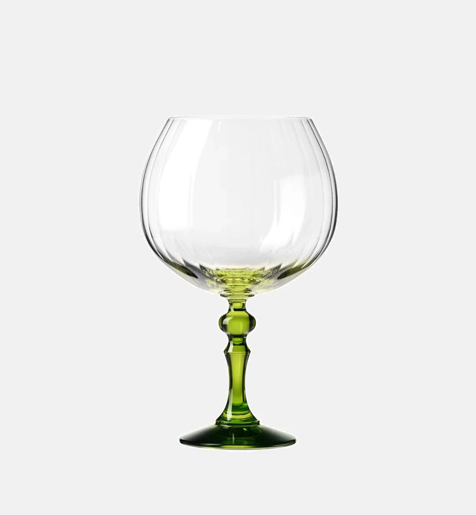 Gingläser mit Farbverlauf und grünem Stiel, 660 ml