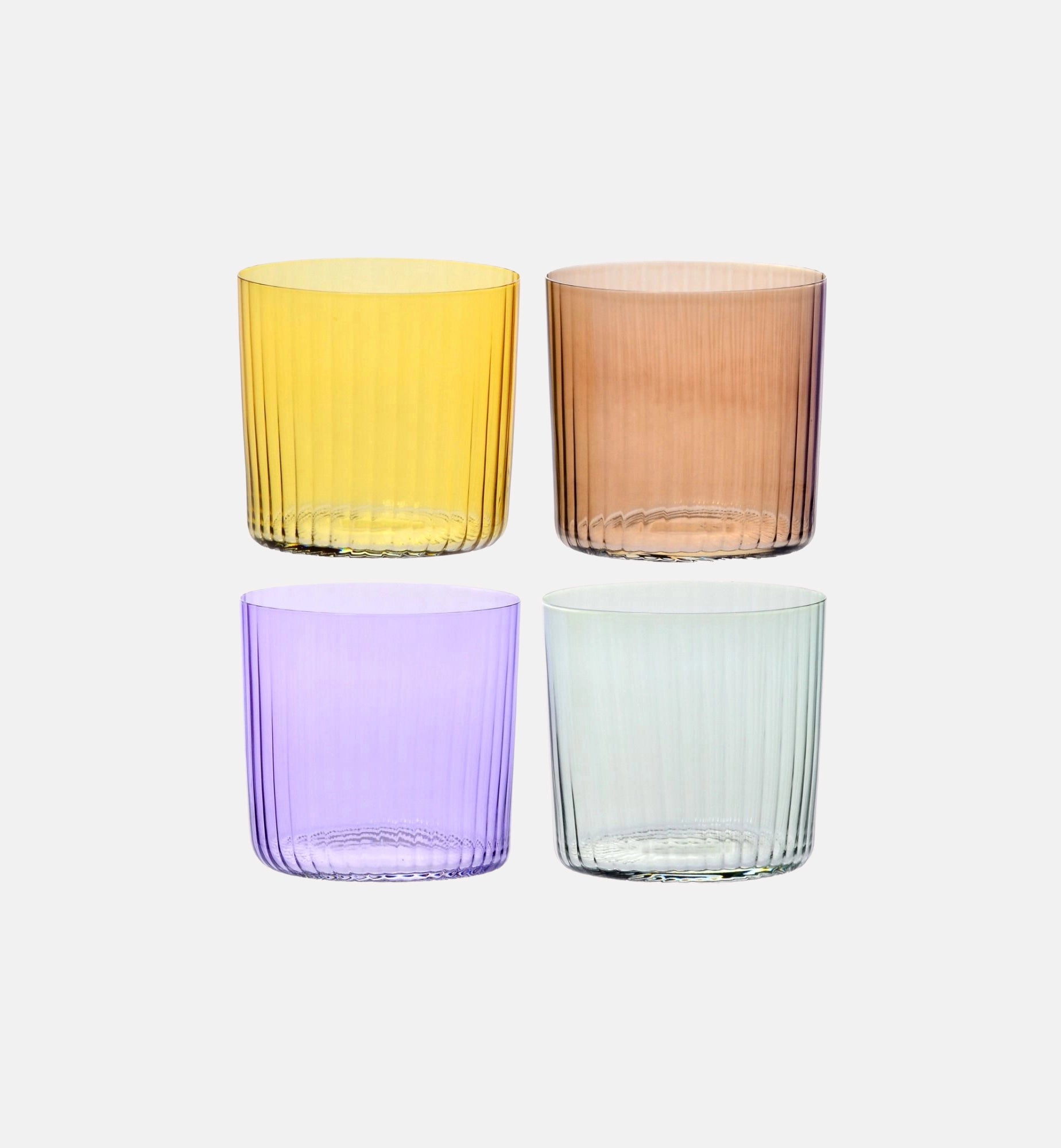 Geriffelte bunte Gläser (4 Stk.), 350 ml – 4 Stk., Farblos – Offizieller KROSNO Shop
