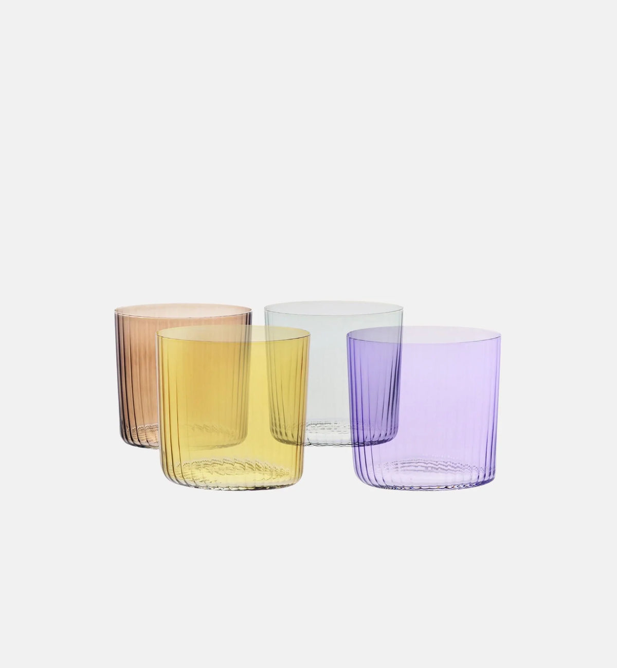 Kolorowe szklanki ryflowane (kpl. 4 szt) 350 ml