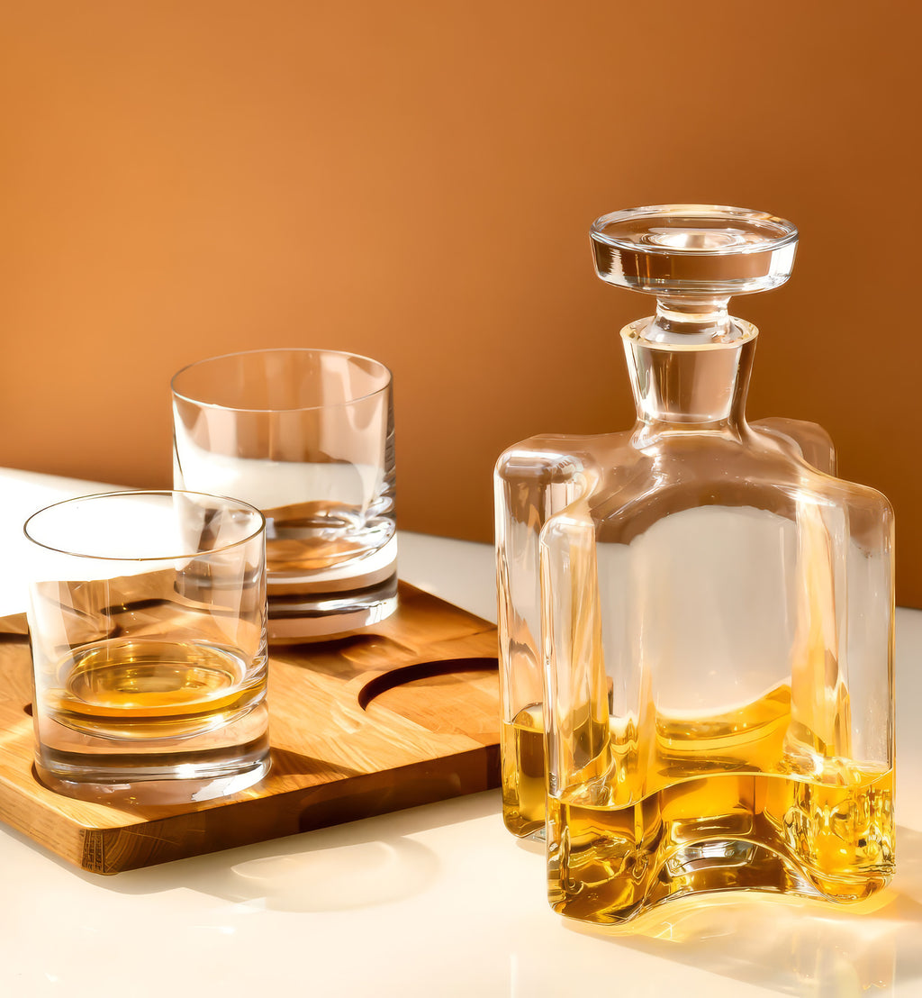 Komplet do whisky z dębową tacą OAK (5 el.)