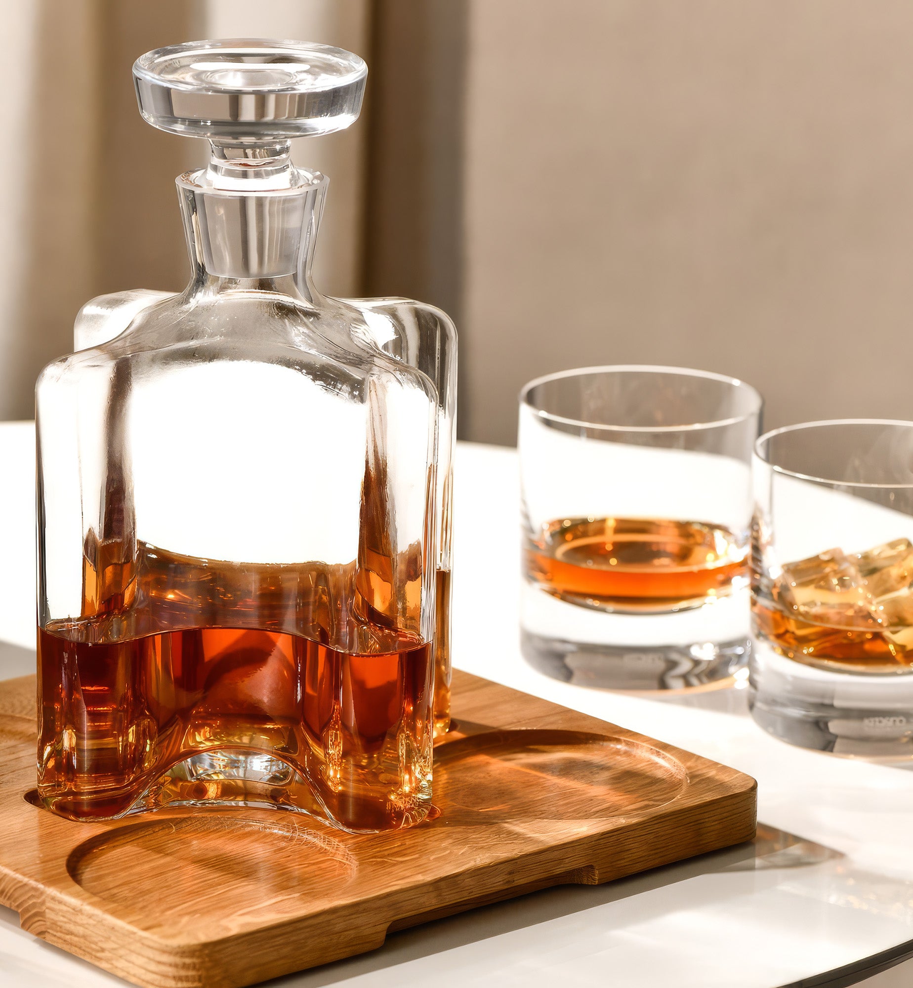 Komplet do whisky z dębową tacą OAK (5 el.)