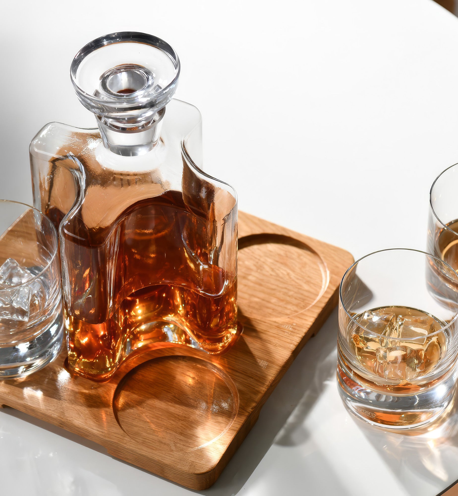 Komplet do whisky z dębową tacą OAK (5 el.)