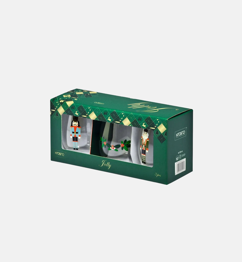 Szklanki świąteczne JOLLY (3 el.) 500 ml
