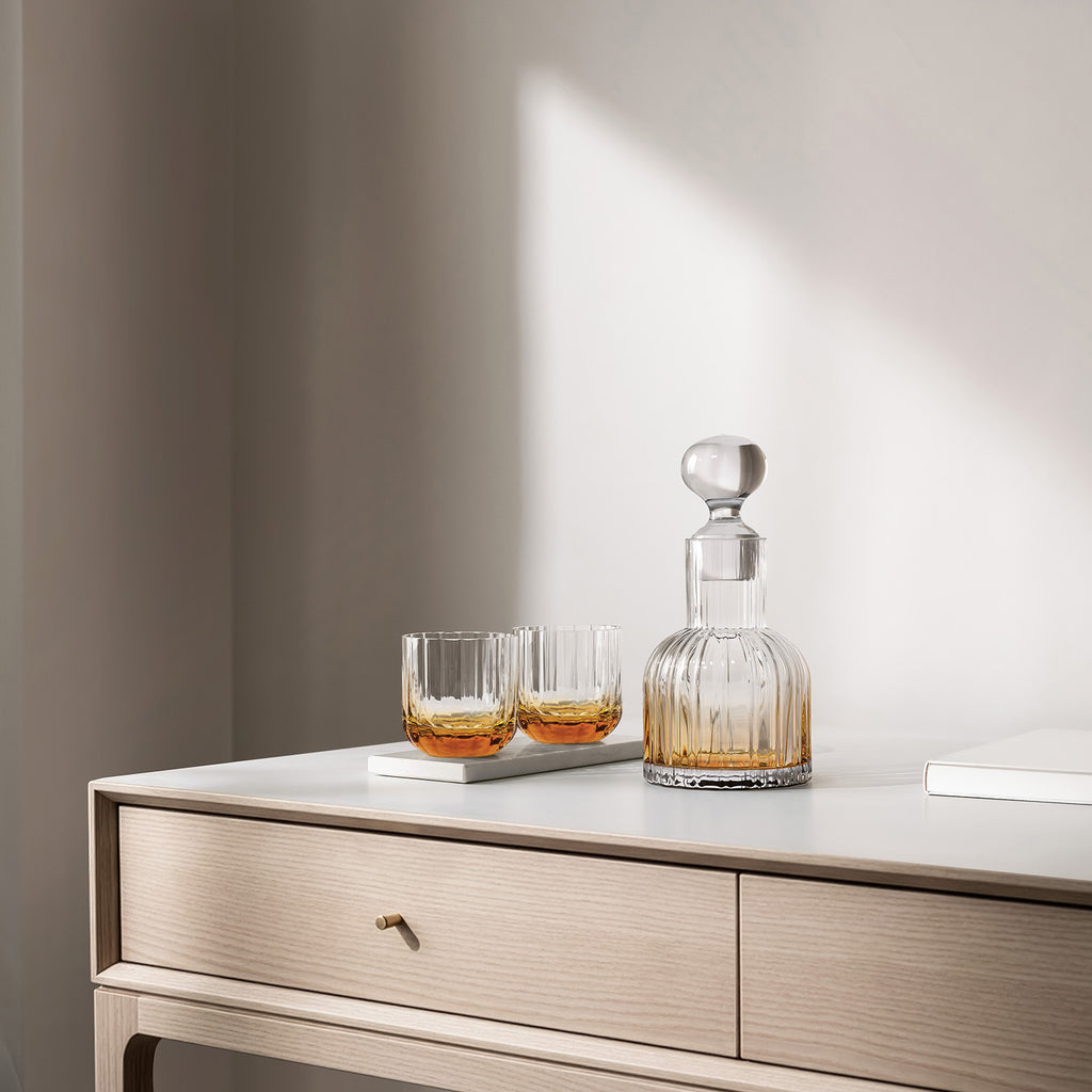 Marszałkowska Carafe with 2 Water Tumblers, Amber