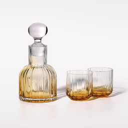 Marszałkowska Carafe with 2 Water Tumblers, Amber