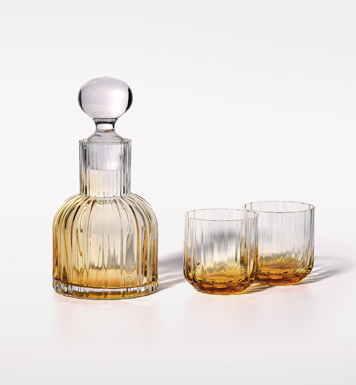 Marszałkowska Carafe with 2 Water Tumblers, Amber