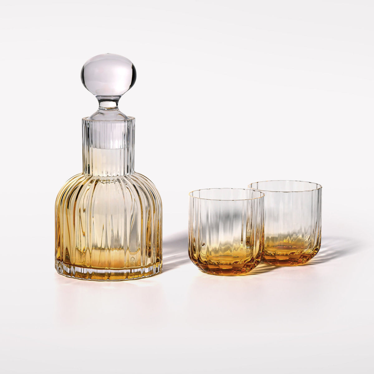 Marszałkowska Carafe with 2 Water Tumblers, Amber