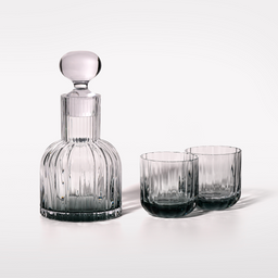Marszałkowska Decanter with 2 Aquamarine Water Glasses