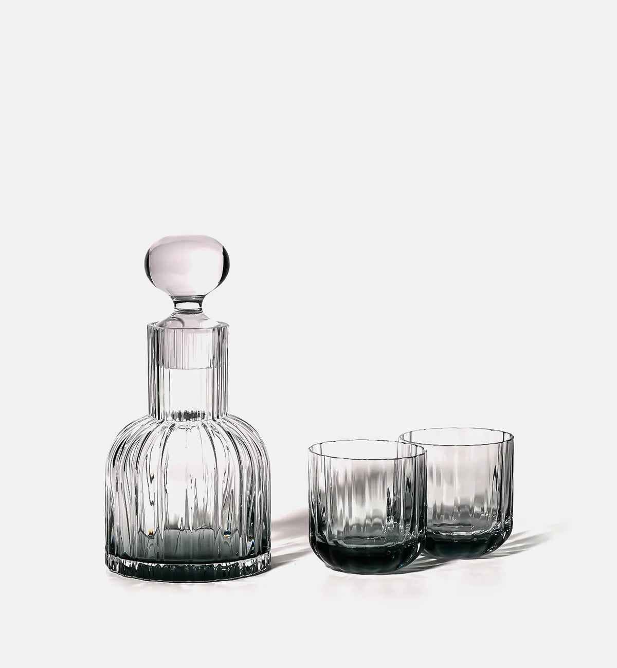 Marszałkowska Decanter with 2 Aquamarine Water Glasses