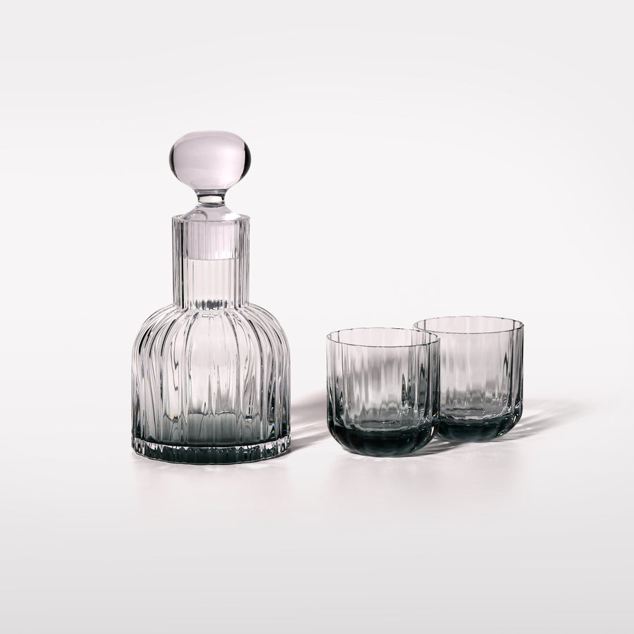 Marszałkowska Decanter with 2 Aquamarine Water Glasses