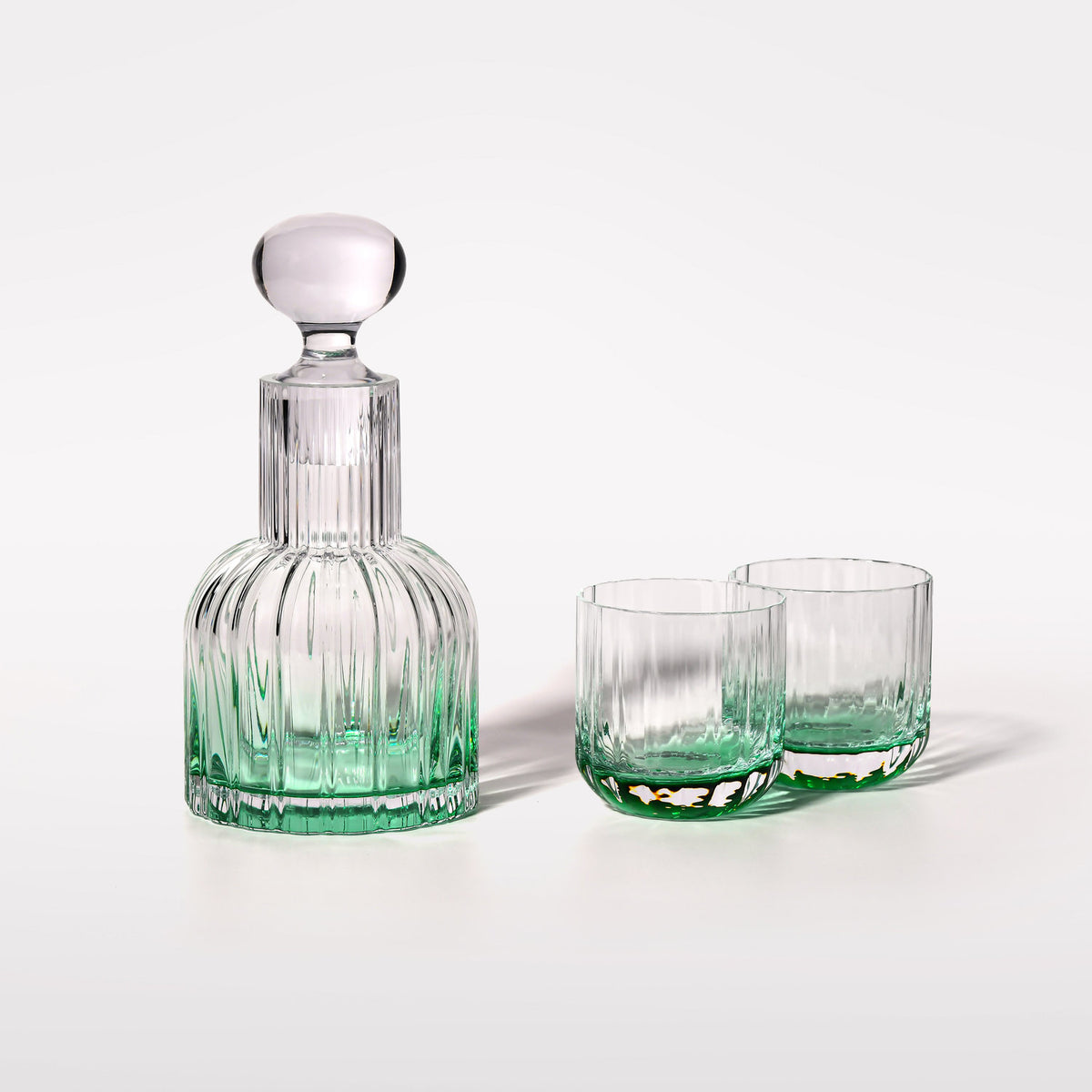 Marshal Carafe with 2 Emerald Water Glasses