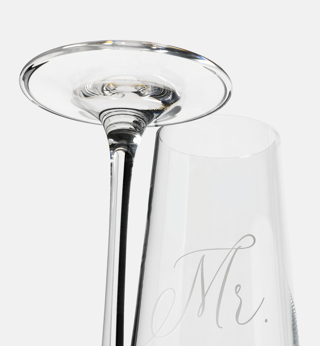 "Mr. & Mrs." Champagne Glasses, 180 ml