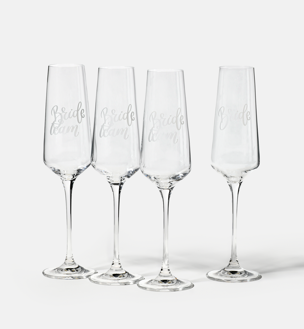 Bride Team Champagne Glasses, 180 ml