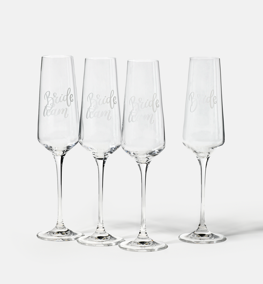 Bride Team Champagne Glasses, 180 ml