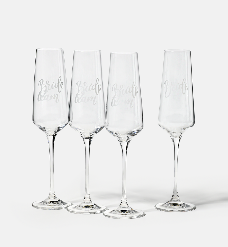 Bride Team Champagne Glasses, 180 ml