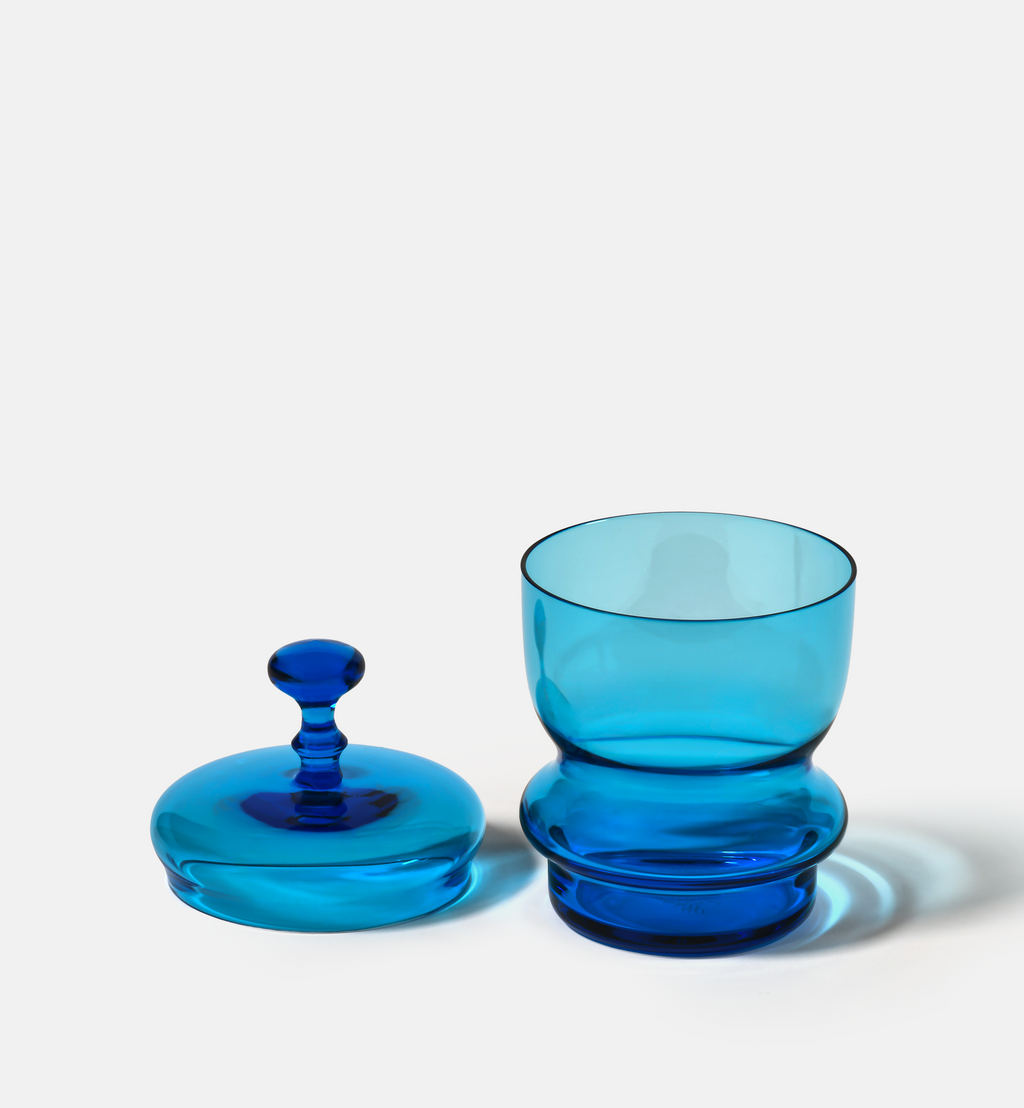 Double Bubble 1969 Crystal Sugar Bowl, Lapis