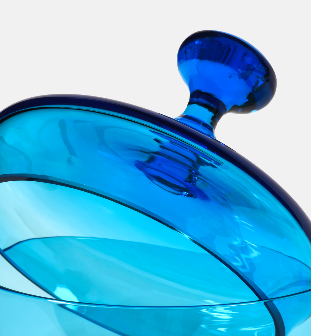 Double Bubble 1969 Crystal Sugar Bowl, Lapis