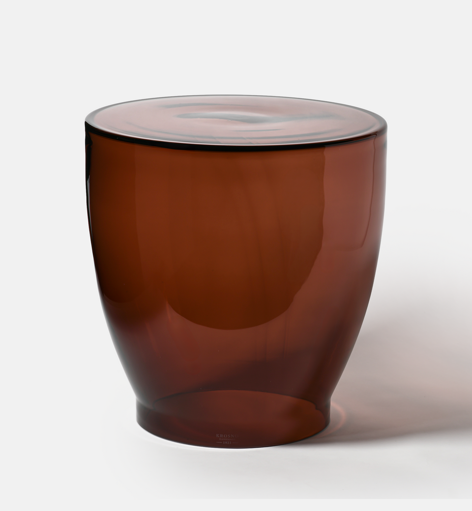 Glass Coffee Table, Burgundy, 43 cm