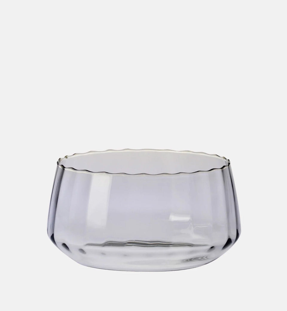 Graue geriffelte Salatschale 24 cm