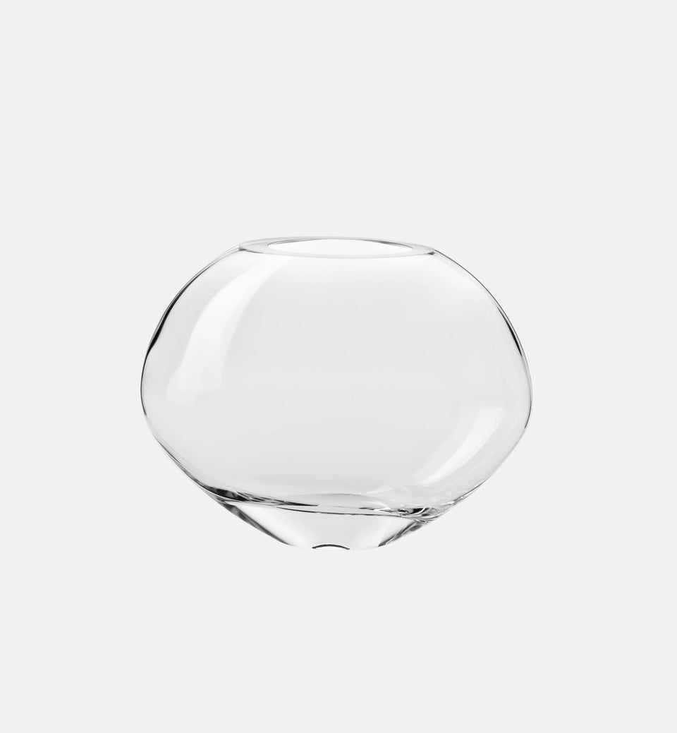 Farblose, flache, ovale Vase 21 cm – 1 Stk. – Offizieller KROSNO Shop
