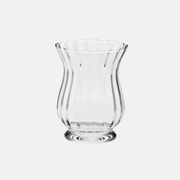 Fächerförmige geriffelte Windlicht-Vase 20 cm