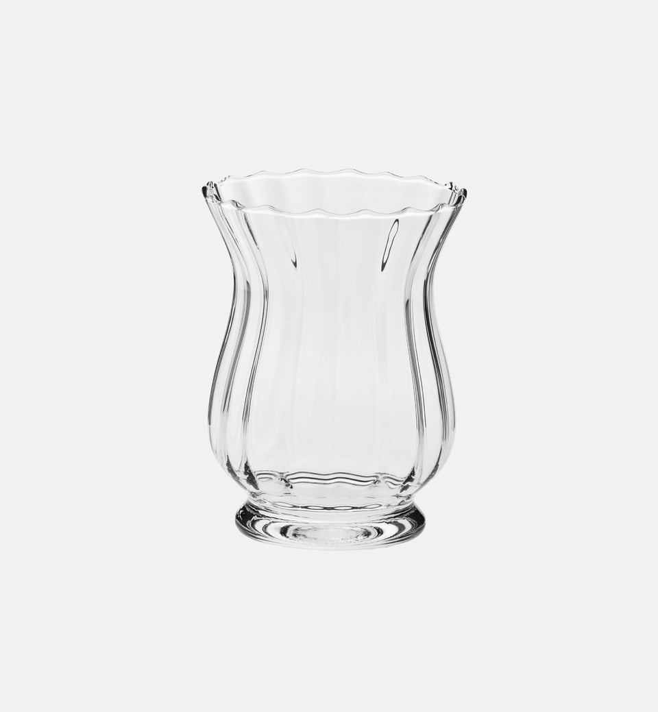 Fächerförmige geriffelte Windlicht-Vase 20 cm