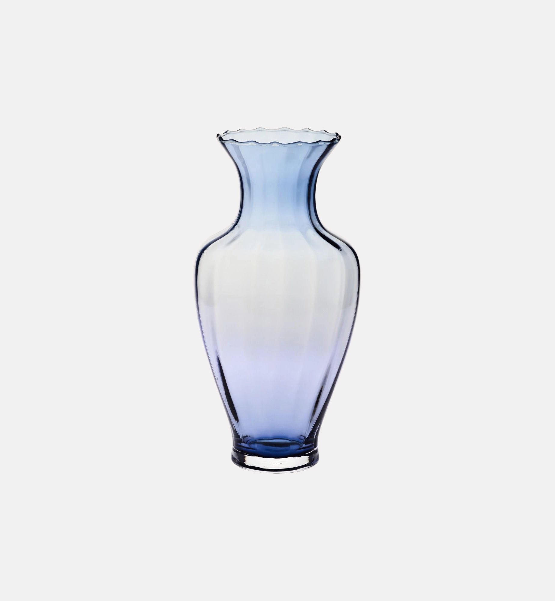 Hohe blaue geriffelte Vase 42 cm – 1 Stk. – Offizieller KROSNO Shop