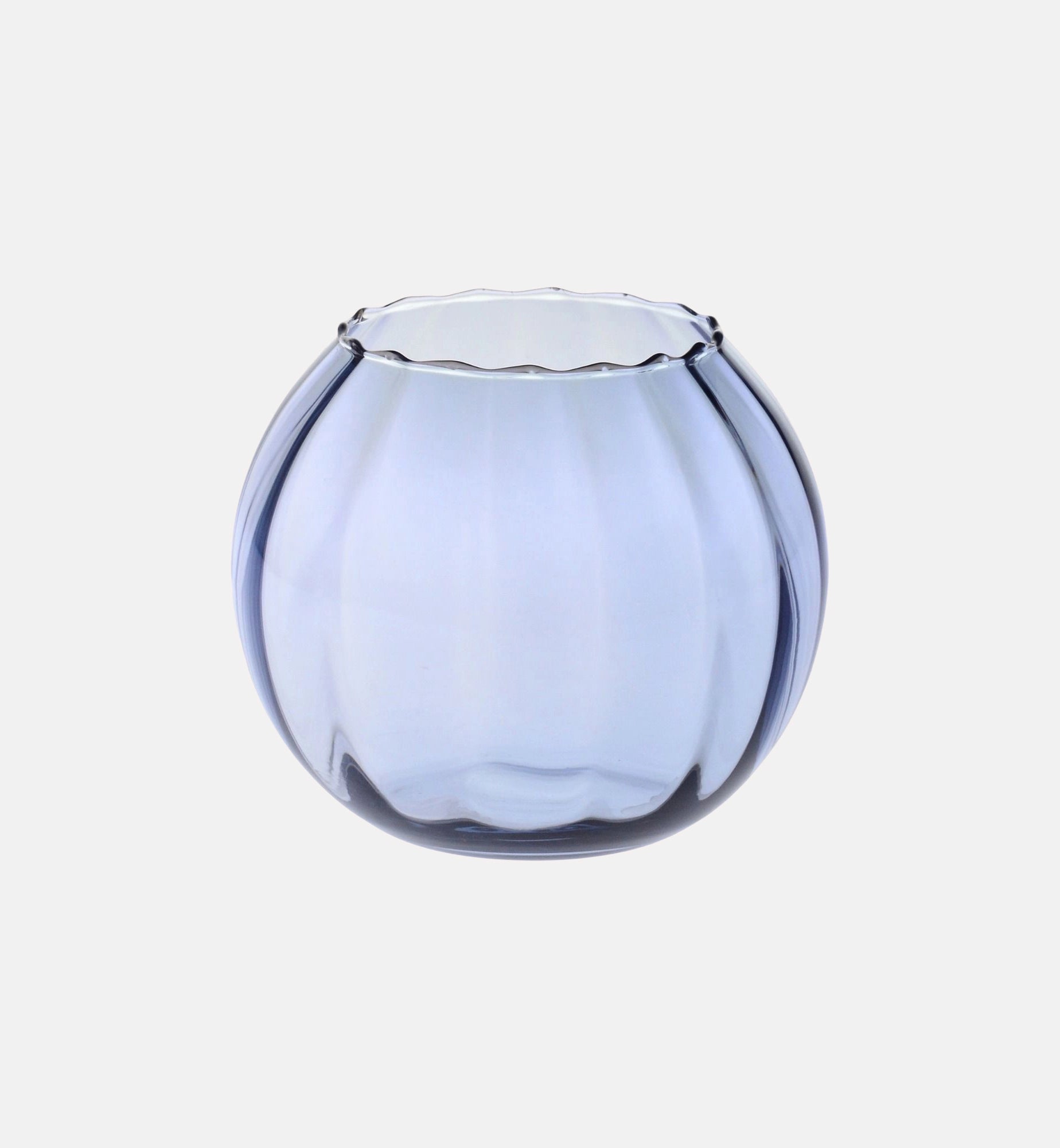 Dunkelblaue geriffelte Kugelvase 15,5 cm – 1 Stk. – Offizieller KROSNO Shop