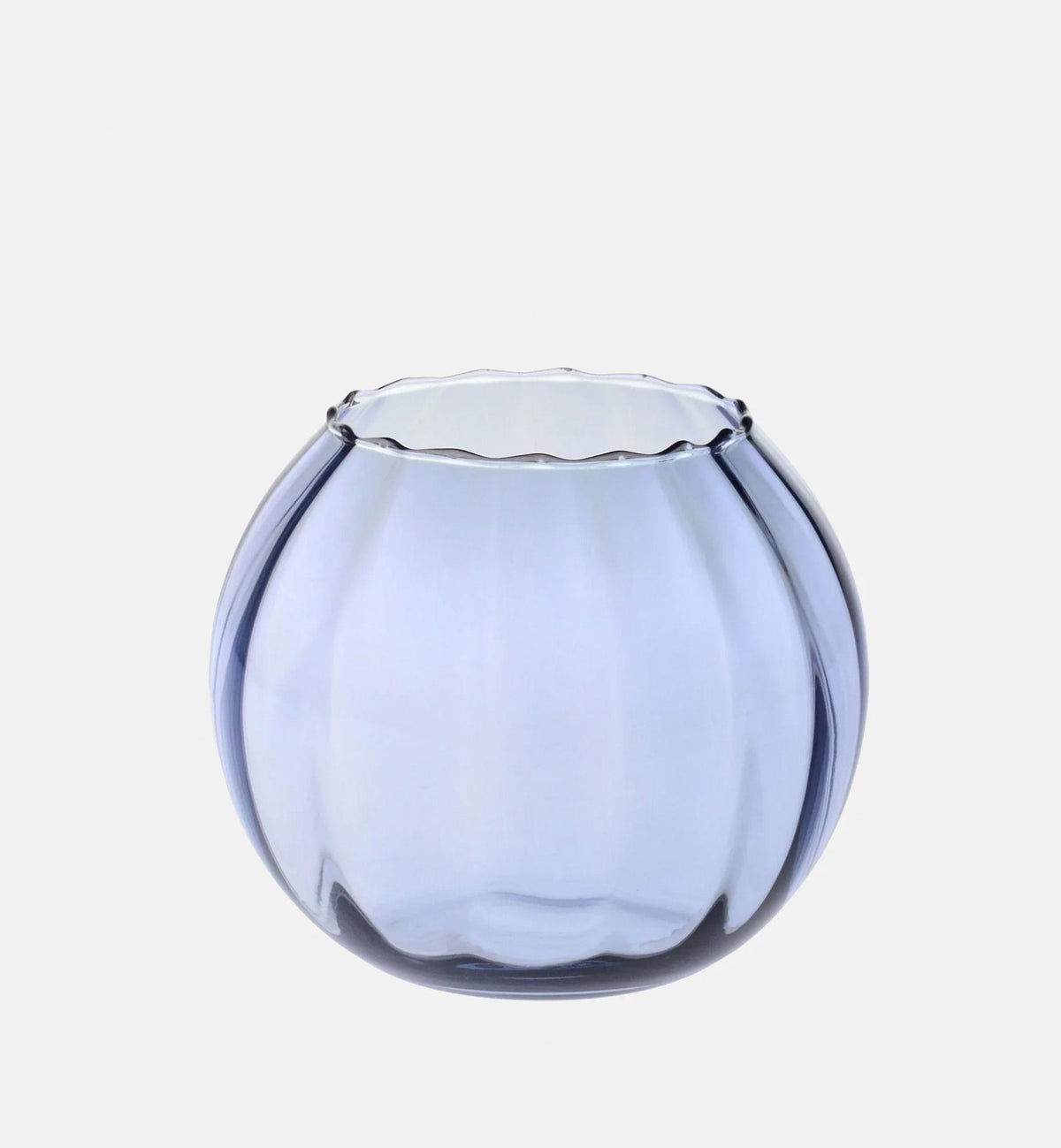 Granatowy wazon kula z ryflowaniem 15,5 cm
