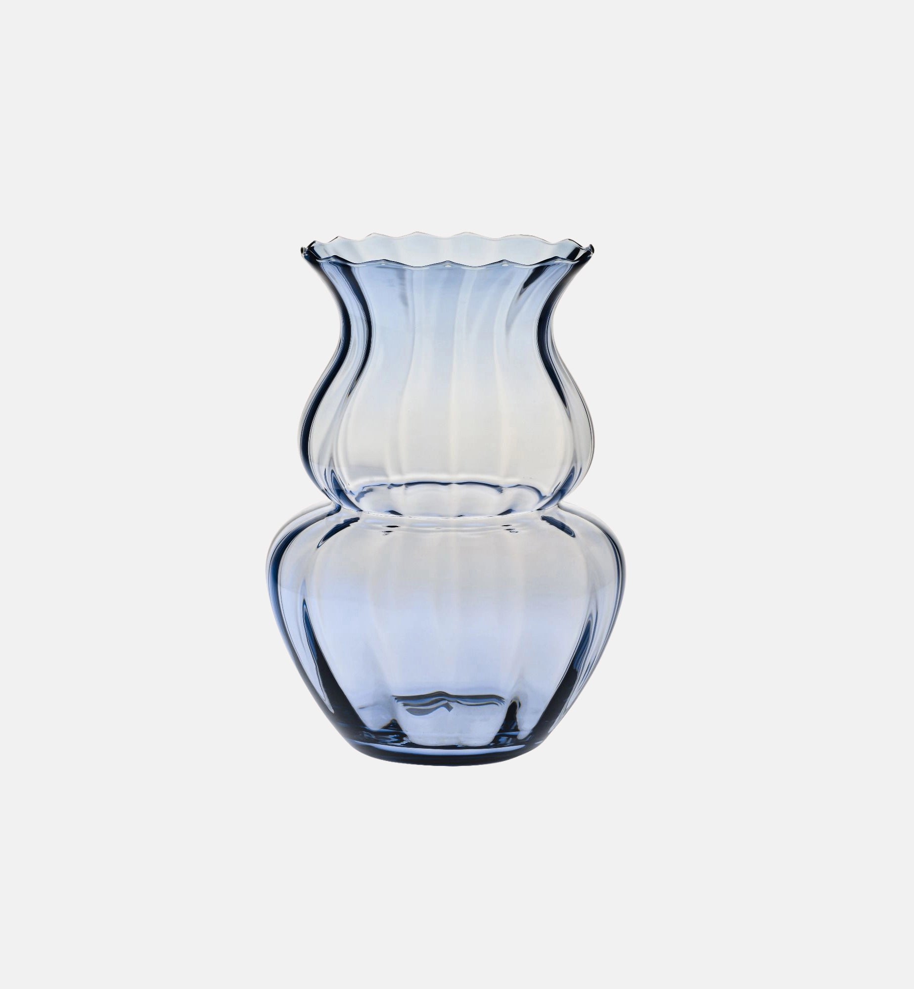 Originelle geriffelte Vase, Blau, 39 cm – 1 Stk. – Offizieller KROSNO Shop