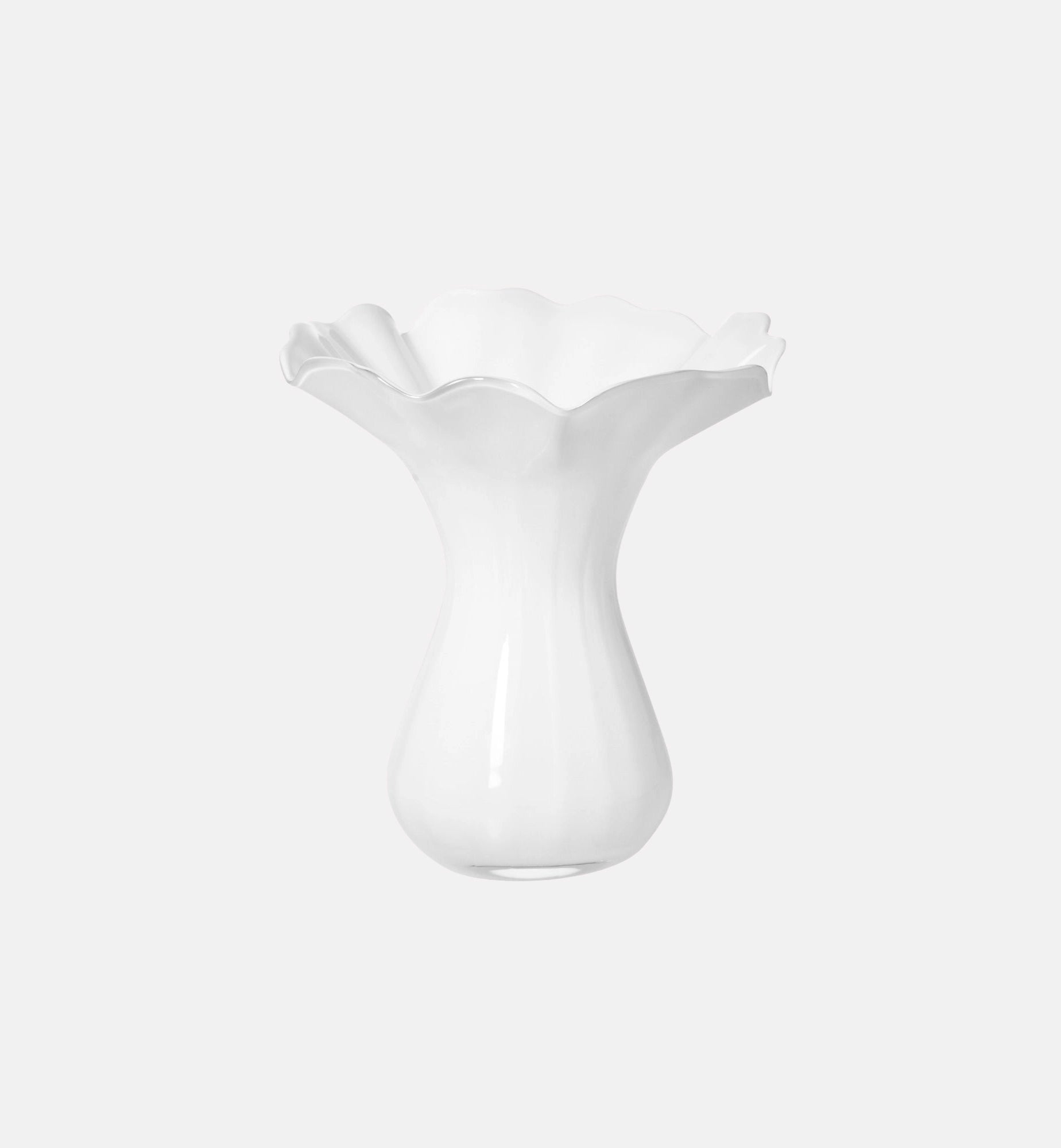 Weiße Vase mit Rüsche 28 cm – 1 Stk., Opal – Offizieller KROSNO Shop
