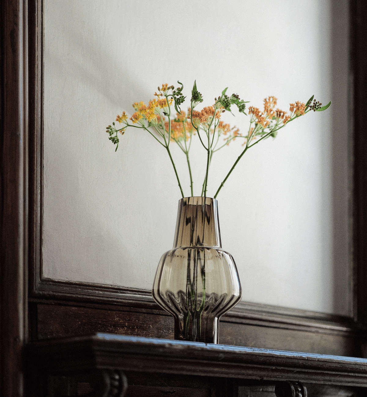 Muse Vase, Smoky Quartz, 30 cm